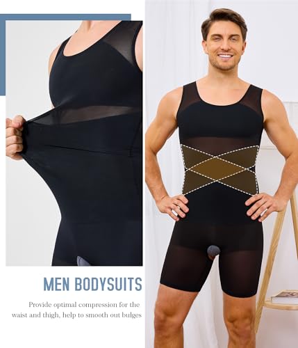 TAILONG Mens Shapewear Tummy Control Full Body Shaper Sleeveless - image 5