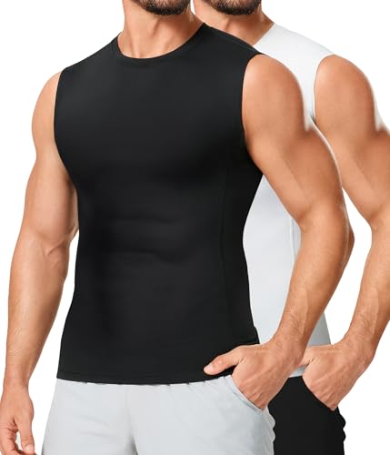 TAILONG 2 Pack Compression Shirt Men - Athletic Base Layer Sleeveless - image 2
