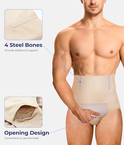TAILONG Men Shapewear Tummy Control Shorts Slimming Body Shaper Compression - image 4