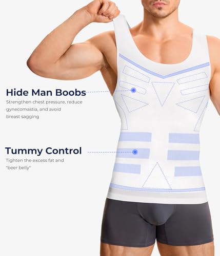 TAILONG Compression Shirt Men - Slimming Undershirt Body Shaper Vest - image 6