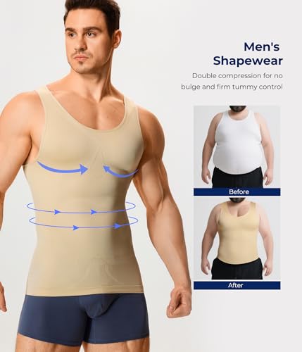 Compression Shirts for Men Shapewear Slimming Body Shaper Waist Trainer - image 3