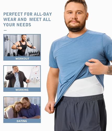 TAILONG Mens Compression Shirt Body Shaper Slimming Shirt Plus Size - image 7