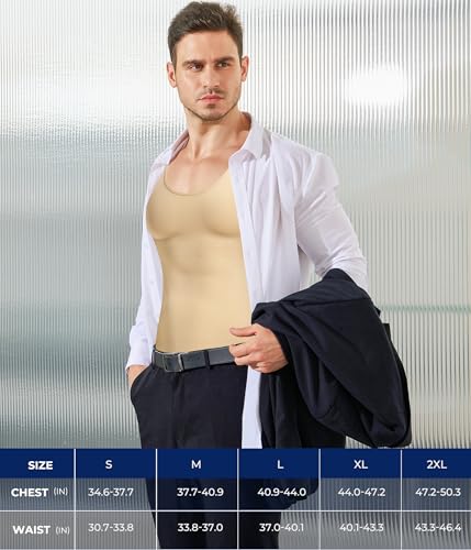 TAILONG Mens Shapewear Tummy Control Bodysuit Sleeveless Compression Shirts - image 7