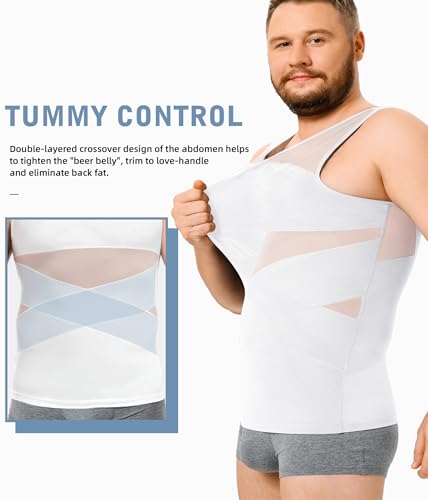 TAILONG Mens Compression Shirt Body Shaper Slimming Shirt Plus Size - image 5