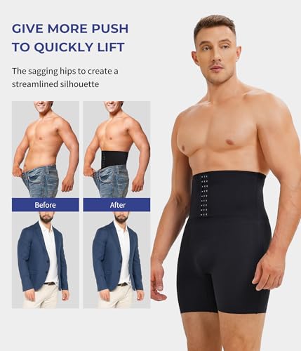 TAILONG Men's Shapewear Tummy Control Shorts High Waist Underwear Slimming - image 3