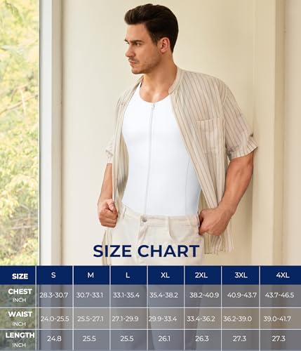 Men Compression Shirt for Body Slimming Tank Top Shaper Tight Undershirt - image 7