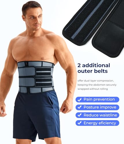 Waist Trainer for Men - Sweat Band Trimmer Belt Fajas Para Hombres Stomach - image 3