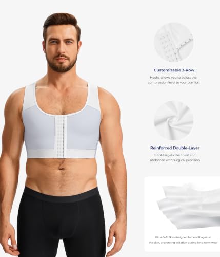 Men's Gynecomastia Compression Shirt - Chest Binder Tank Top for Man Boobs - image 5