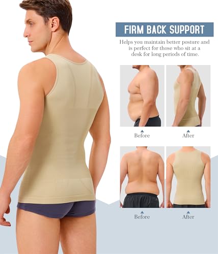 2 Pack Compression Shirt Men Body Shaper Slimming Shirt Tank Top Shapewear - image 5