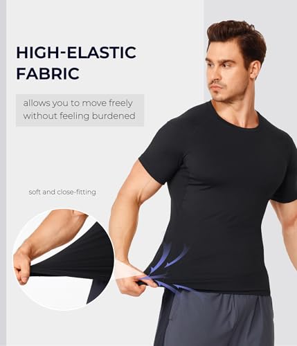 Mens Compression Shirt - Slimming Undershirt Body Shaper, Short Sleeve - image 4