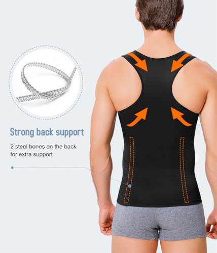 Men Body Shaper Slimming Vest Tight Tank Top Compression Shirt Tummy - image 5