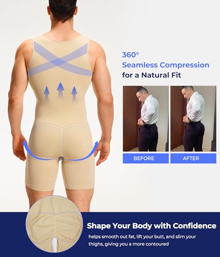TAILONG Mens Shapewear Tummy Control Bodysuit Sleeveless Compression Shirts - image 5