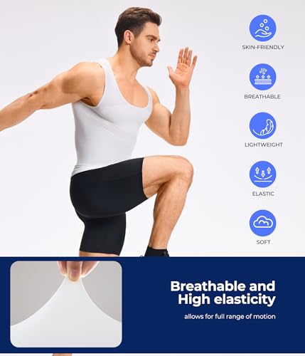 Mens Compression Shirt - Slimming Body Shaper Sleeveless Workout Tank Top - image 4