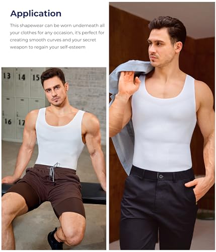 TAILONG Compression Shirt Men - Slimming Undershirt Body Shaper Vest - image 3