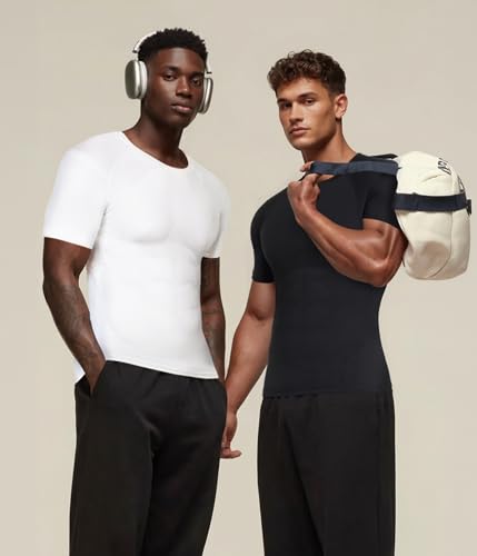Mens Compression Shirt - Slimming Undershirt Body Shaper, Short Sleeve - image 6
