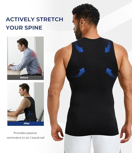 Mens Compression Shirt Seamless Slimming Undershirt for Tummy Control & - image 5