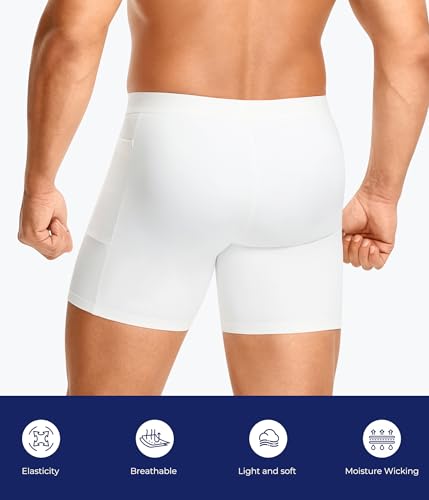TAILONG Men's Compression Shorts with Side Pocket, Breathable Mesh Running - image 5