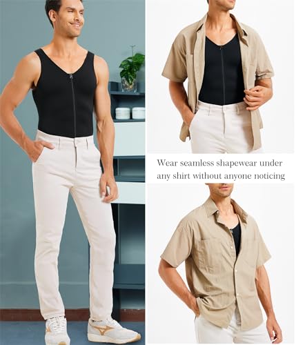 TAILONG Mens Bodysuit Shapewear for Tummy Control Gynecomastia Compression - image 6
