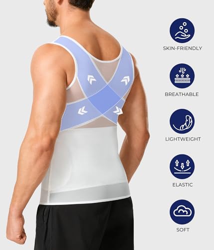 Compression Shirt Men Shapewear Slimming Body Shaper Vest Workout Tank Top - image 4