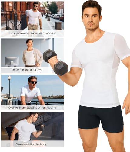 Short Sleeve Compression Shirt Men - Shapewear Slimming Body Shaper Tank - image 6