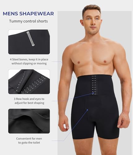 TAILONG Men's Shapewear Tummy Control Shorts High Waist Underwear Slimming - image 4