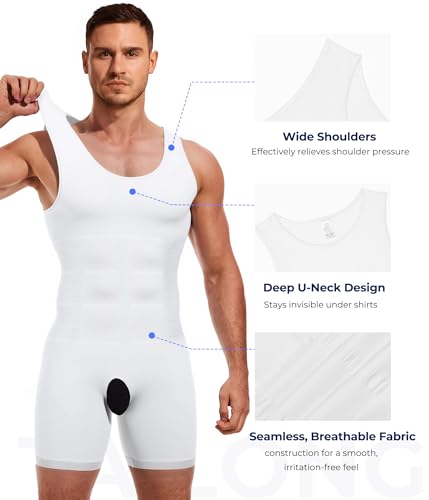 Mens Shapewear Tummy Control Bodysuit Slimming Tank Top Full Body Shaper - image 6