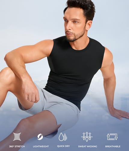 TAILONG 2 Pack Compression Shirt Men - Athletic Base Layer Sleeveless - image 6