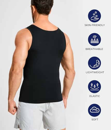 TAILONG Compression Shirts for Men Slimming Body Shaper Vest Tank Top - image 5