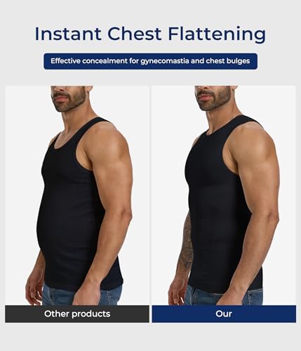 Mens Compression Shirt Seamless Slimming Undershirt for Tummy Control & - image 3