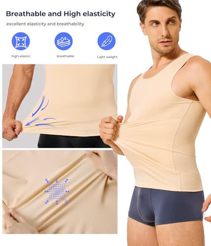 TAILONG Compression Shirt Men Shapewear Slimming Body Shaper Vest - image 7