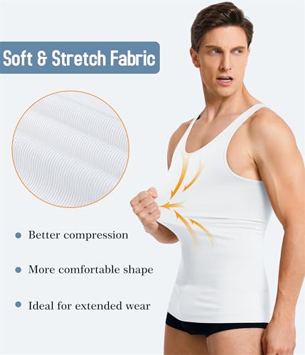 TAILONG 2 Pack Compression Shirt Men Slimming Body Shaper Vest Compression - image 6