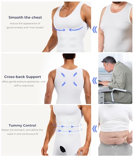 Mens Shapewear Tummy Control Bodysuit Slimming Tank Top Full Body Shaper - image 3