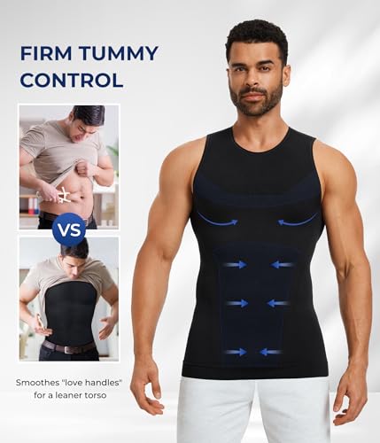 Mens Compression Shirt Seamless Slimming Undershirt for Tummy Control & - image 4