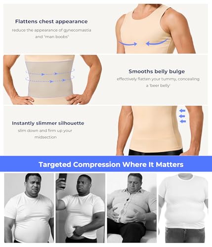 TAILONG Compression Shirt Men Shapewear Slimming Body Shaper Vest - image 6