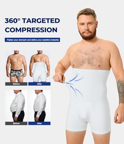 Men's Compression Shorts for Tummy Control - Seamless High Waist Body - image 4