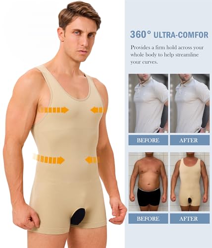TAILONG Mens Full Body Shaper Slimming Shirt Tummy Control Shapewear - image 4