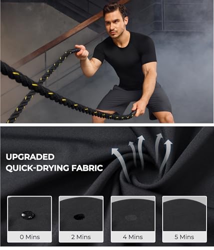 Mens Compression Shirt - Slimming Undershirt Body Shaper, Short Sleeve - image 5