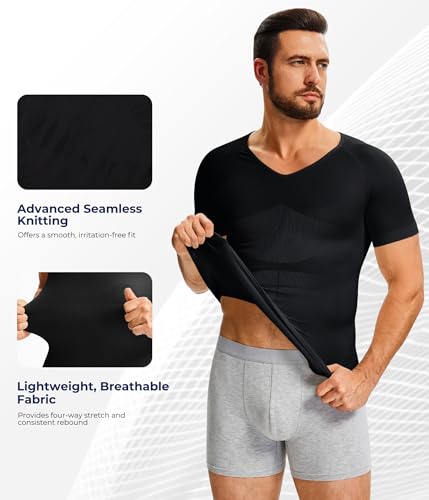Compression Shirt Men Short Sleeve - Shapewear Slimming Body Shaper T Shirt - image 6