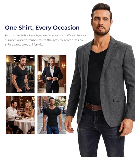 Compression Shirt Men Short Sleeve - Shapewear Slimming Body Shaper T Shirt - image 7