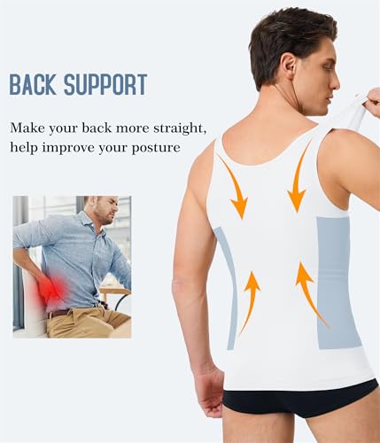 TAILONG 2 Pack Compression Shirt Men Slimming Body Shaper Vest Compression - image 5