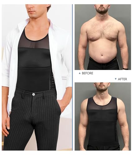 Men Body Shaper Slimming Vest Tight Tank Top Compression Shirt Tummy - image 6