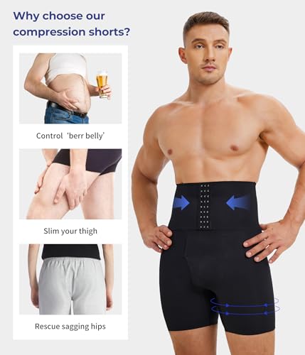TAILONG Men's Shapewear Tummy Control Shorts High Waist Underwear Slimming - image 5