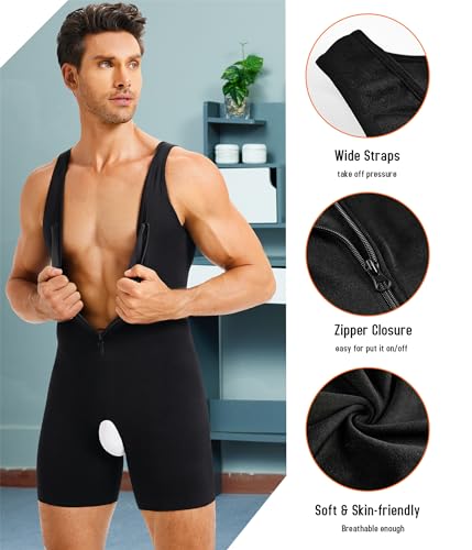 TAILONG Mens Bodysuit Shapewear for Tummy Control Gynecomastia Compression - image 4