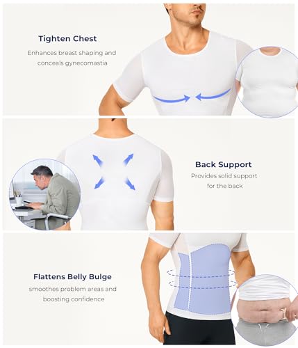 Short Sleeve Compression Shirt Men - Shapewear Slimming Body Shaper Tank - image 4