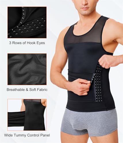 Men Body Shaper Slimming Vest Tight Tank Top Compression Shirt Tummy - image 3