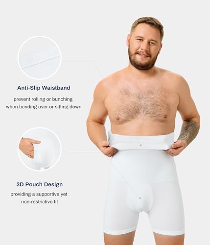 Men's Compression Shorts for Tummy Control - Seamless High Waist Body - image 5