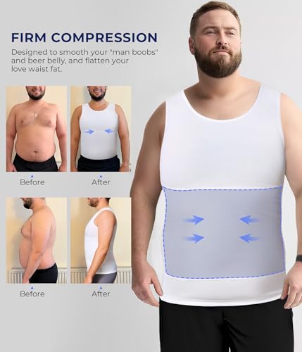 Gynecomastia Compression Shirts for Men - Body Shaper Tank Top Sleeveless - image 4