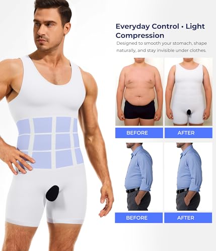 Mens Shapewear Tummy Control Bodysuit Slimming Tank Top Full Body Shaper - image 4