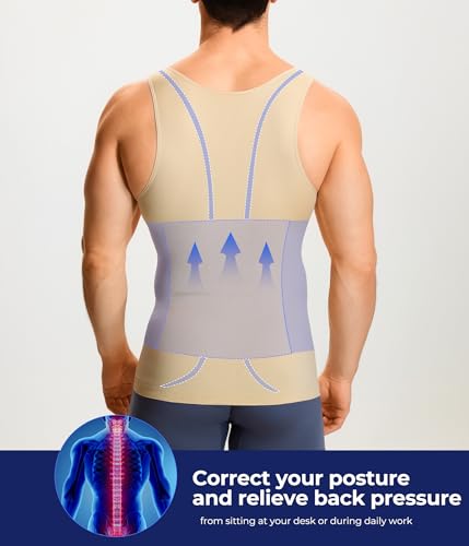 Compression Shirts for Men Shapewear Slimming Body Shaper Waist Trainer - image 5