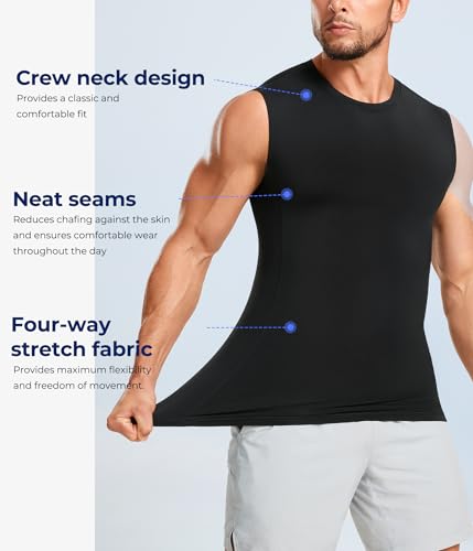 TAILONG 2 Pack Compression Shirt Men - Athletic Base Layer Sleeveless - image 5